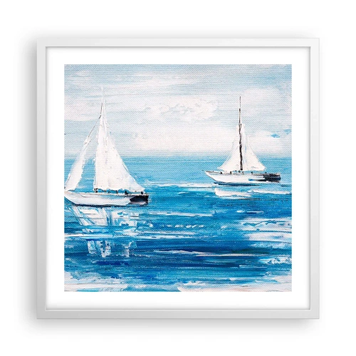 Affisch i vit ram - Med en vän vid din sida - 50x50 cm