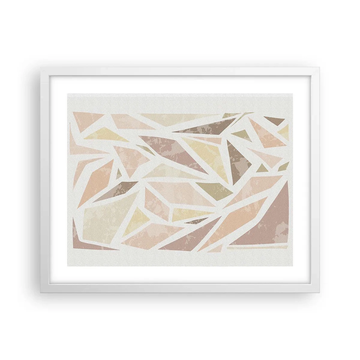 Affisch i vit ram - Komposition av färgat glas - 50x40 cm
