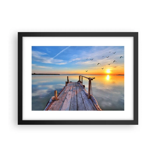 Affisch i svart ram - Gå mot solen - 40x30 cm