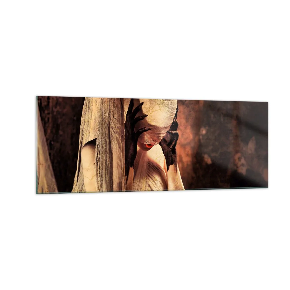 Glastavla - Bild på glas - Mellan det goda och det onda - 140x50 cm