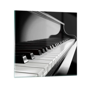 Glastavla - Bild på glas - Harmoni av former och färger - 70x70 cm