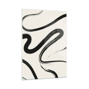 Glastavla - Bild på glas - Svart och vit elegans - 50x70 cm