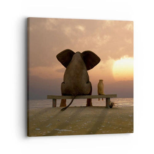 Canvastavla - Bild på duk - Det är bra att vara tyst tillsammans - 30x30 cm