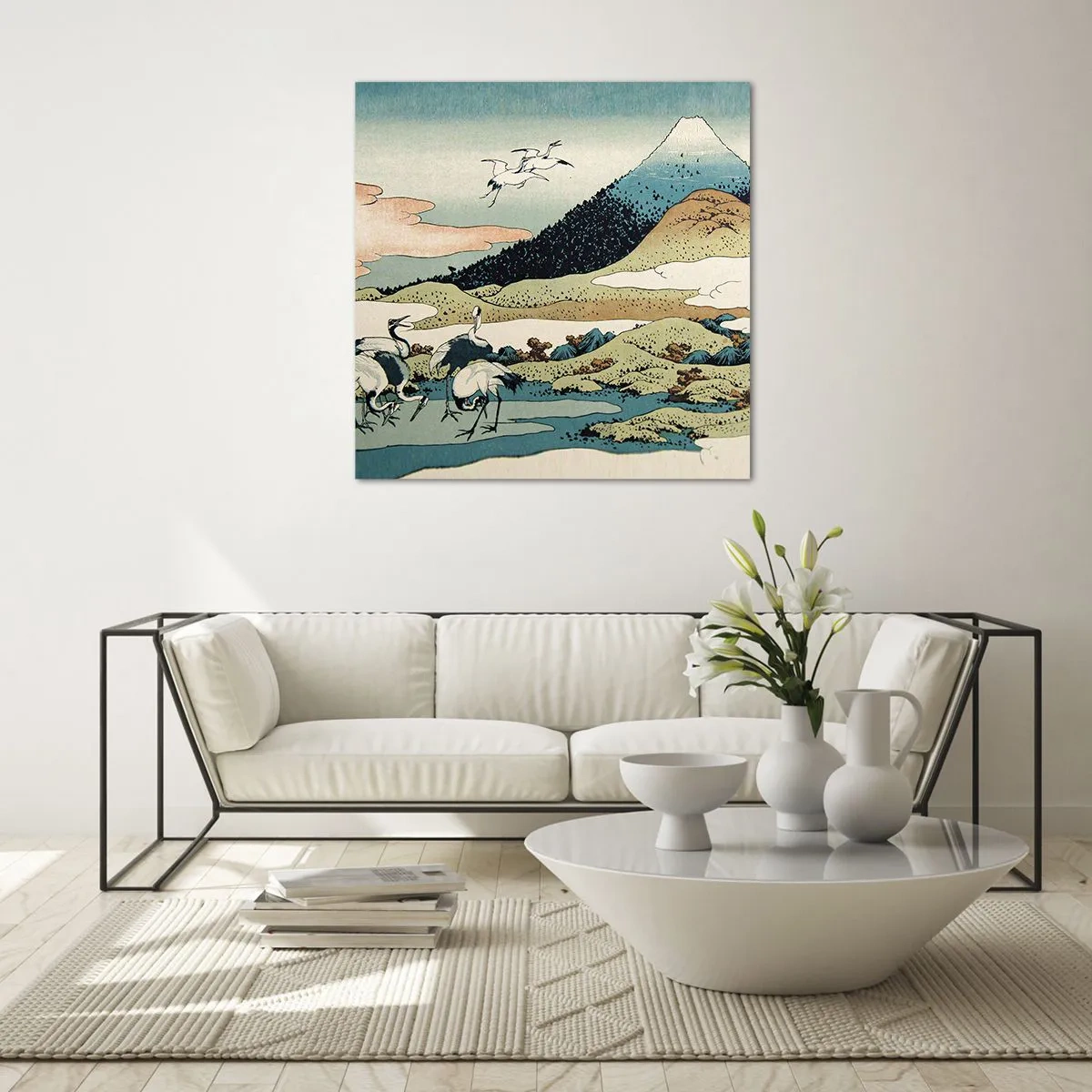Glastavla - Bild på glas - I japansk anda - 30x30 cm