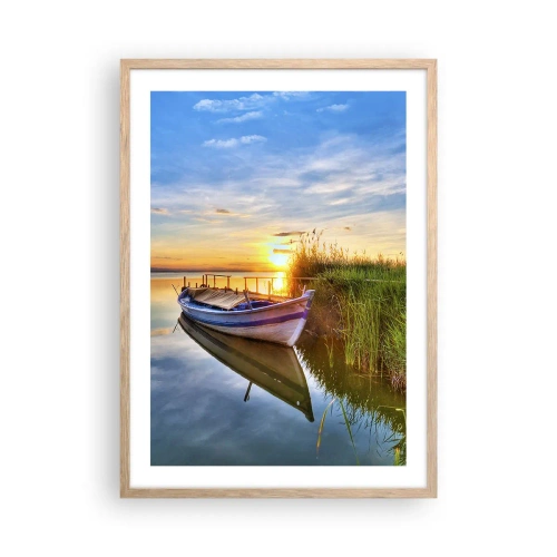 Affisch i ram av ljusek - Uppfyllda drömmars vik - 50x70 cm