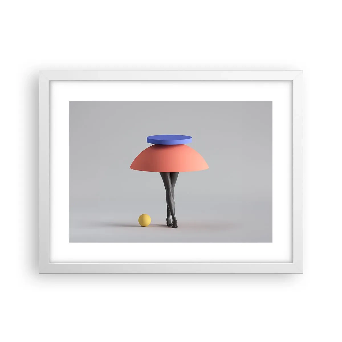 Affisch i vit ram - Surrealistisk komposition - 40x30 cm