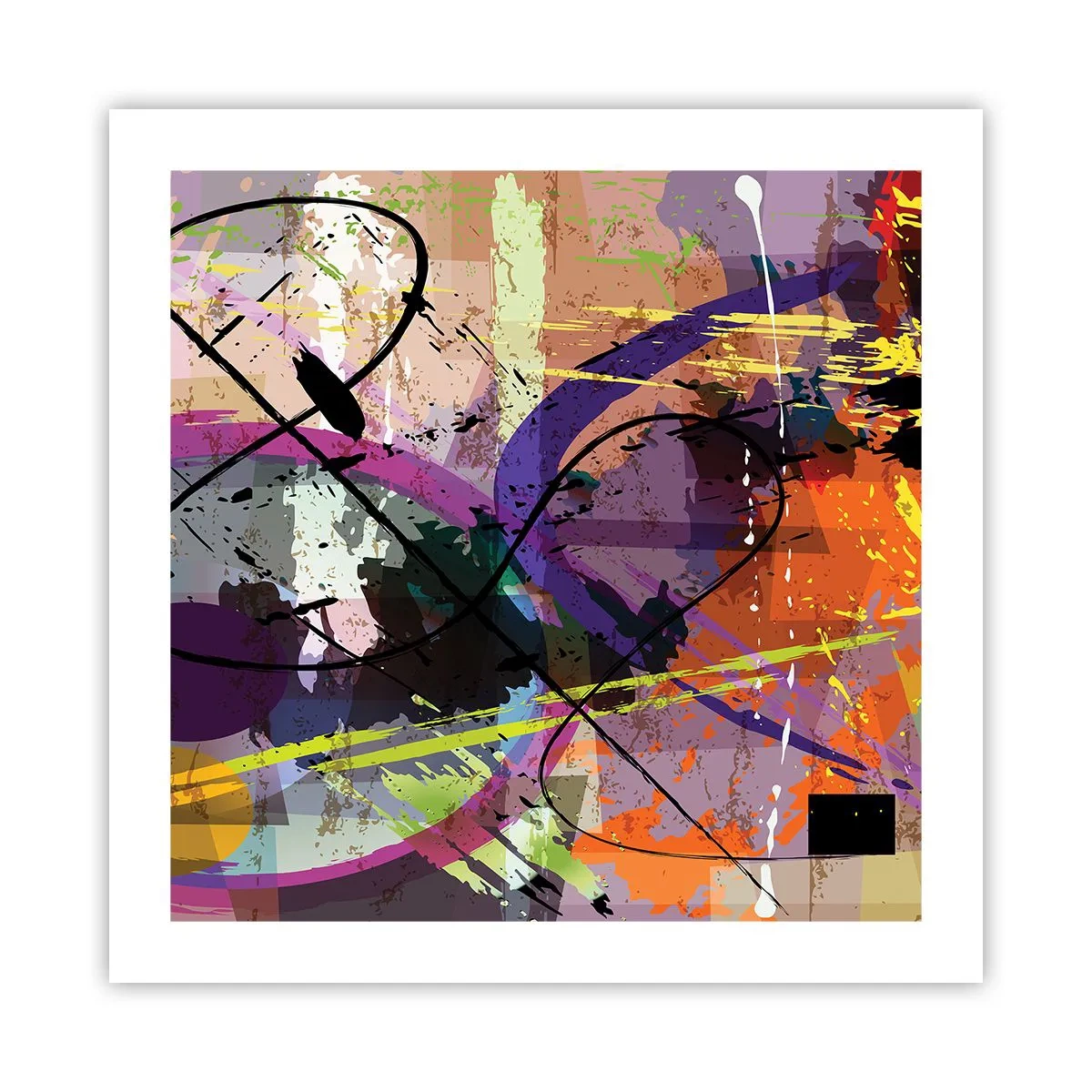 Affisch - Rakt fram eller runt - 50x50 cm