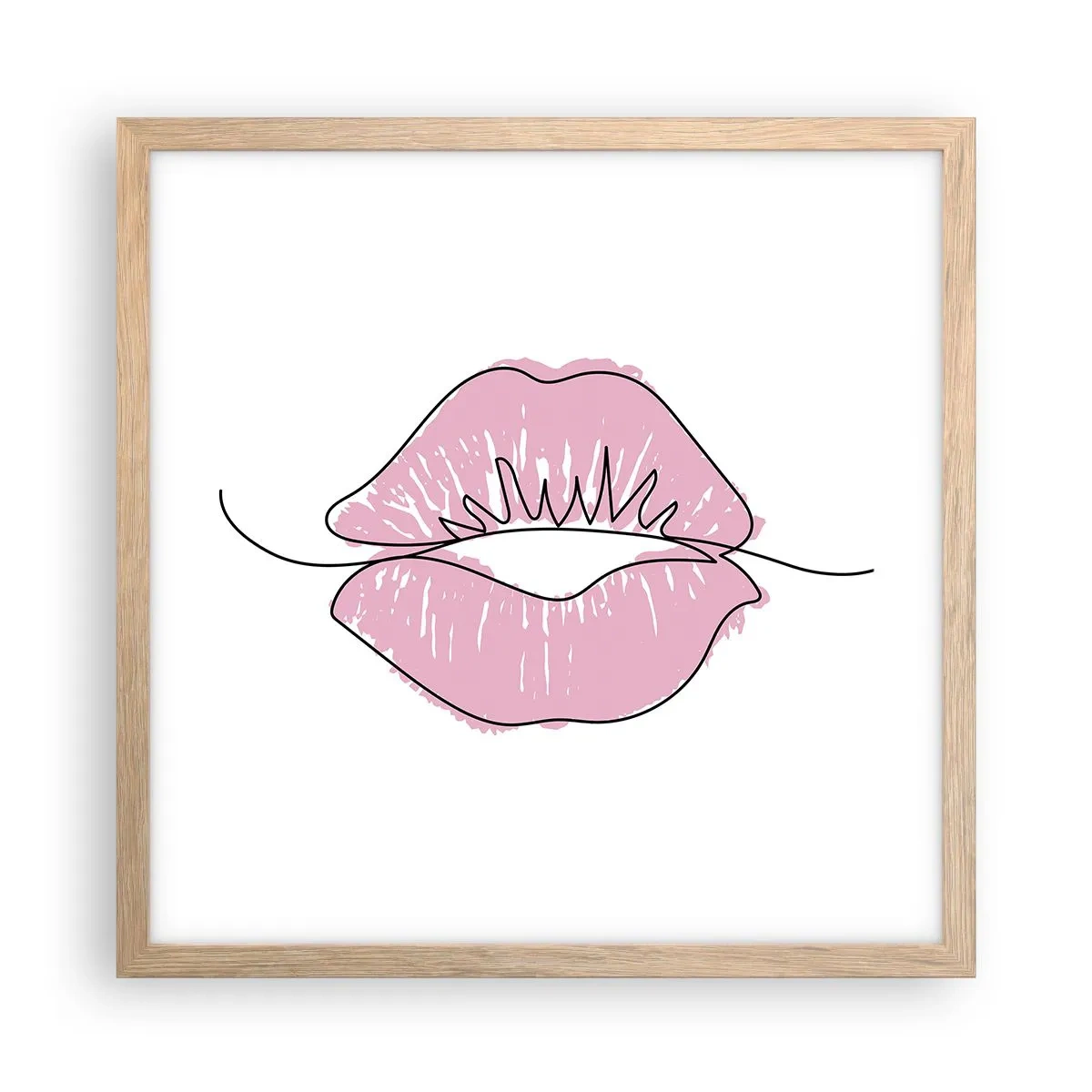 Affisch i ram av ljusek - Redo att kyssas? - 40x40 cm