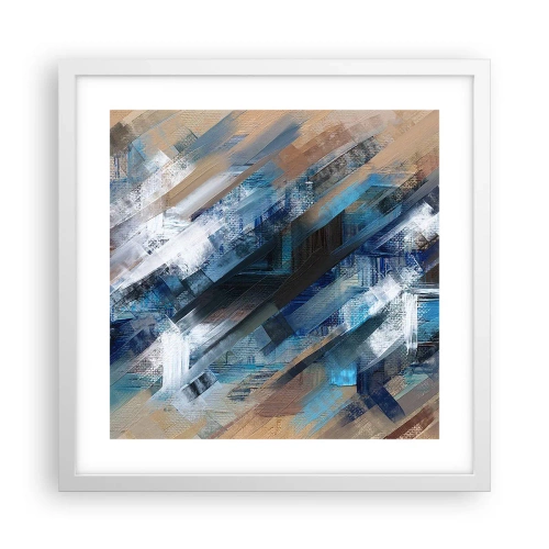 Affisch i vit ram - På en blå sluttning - 40x40 cm