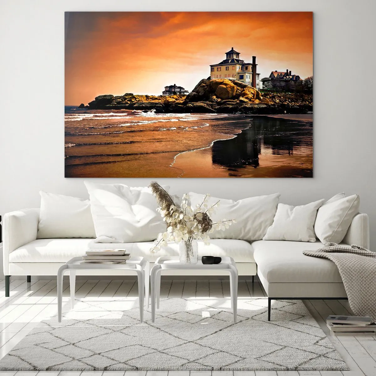 Glastavla - Bild på glas - Västkustens elegans - 120x80 cm