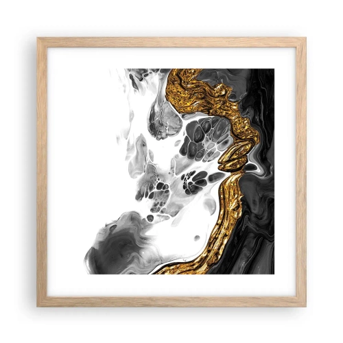 Affisch i ram av ljusek - Organisk komposition - 40x40 cm