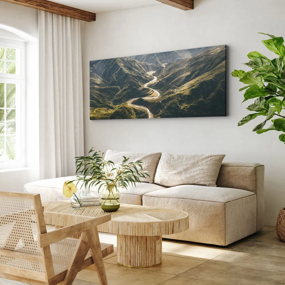 Canvastavla - Bild på duk - Direkt från fjällens hjärta - 140x50 cm