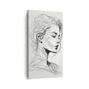 Canvastavla - Bild på duk - Porträtt i drömmar - 45x80 cm