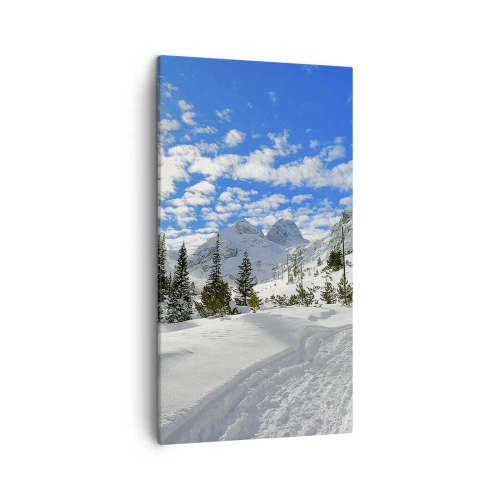 Canvastavla - Bild på duk - I snön och i solen - 45x80 cm