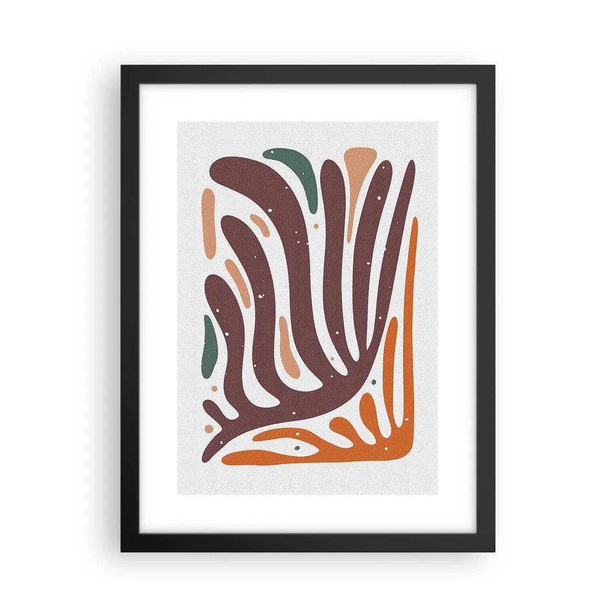 Affisch i svart ram - Strålande organisk komposition - 30x40 cm