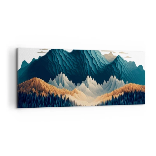 Canvastavla - Bild på duk - Perfekt bergslandskap - 100x40 cm
