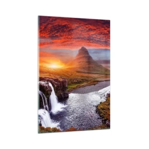 Glastavla - Bild på glas - Utsikt över Midgård - 80x120 cm