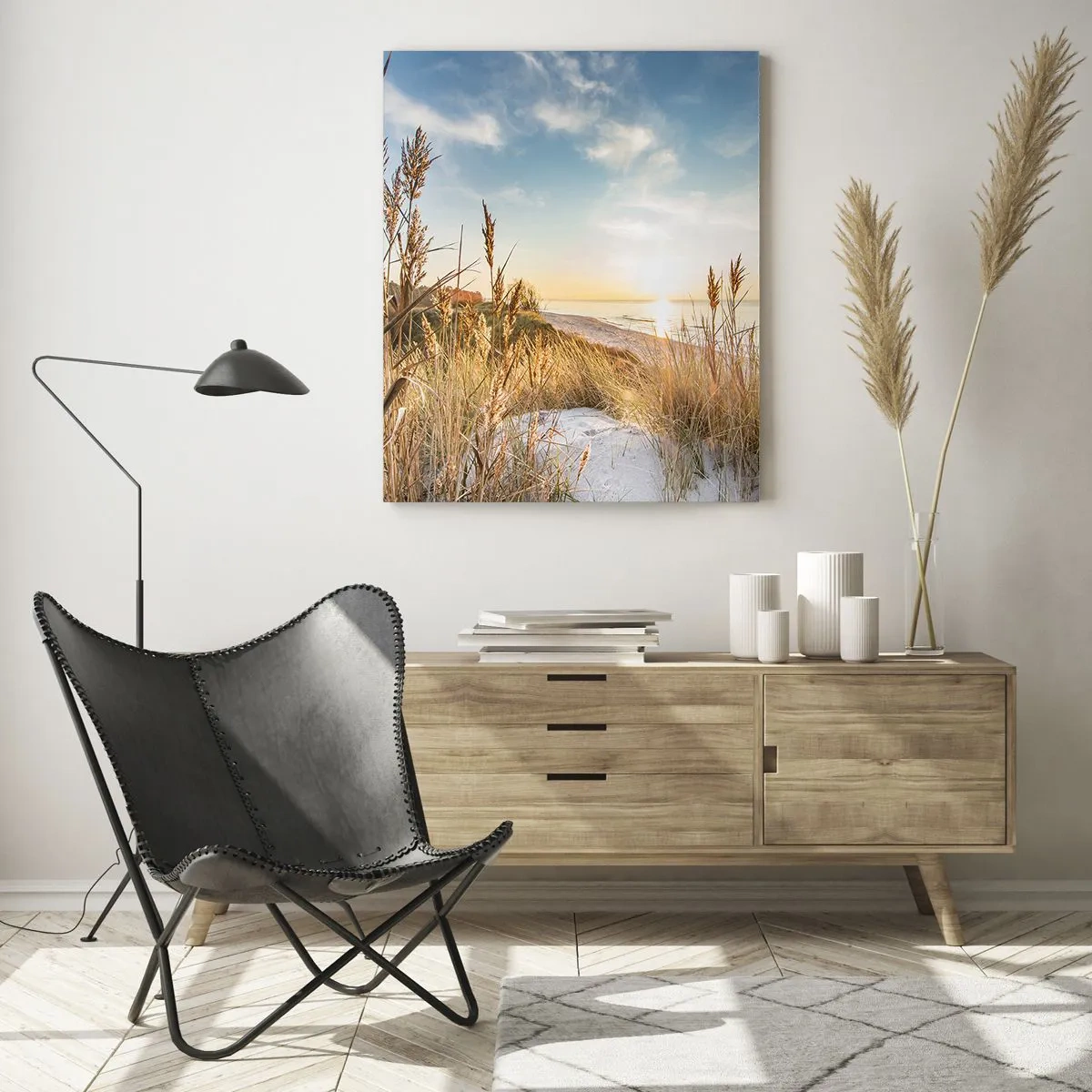 Glastavla - Bild på glas - Nordlig strand - 50x70 cm