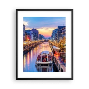 Affisch i svart ram - Ljusets och nöjets kväll - 40x50 cm