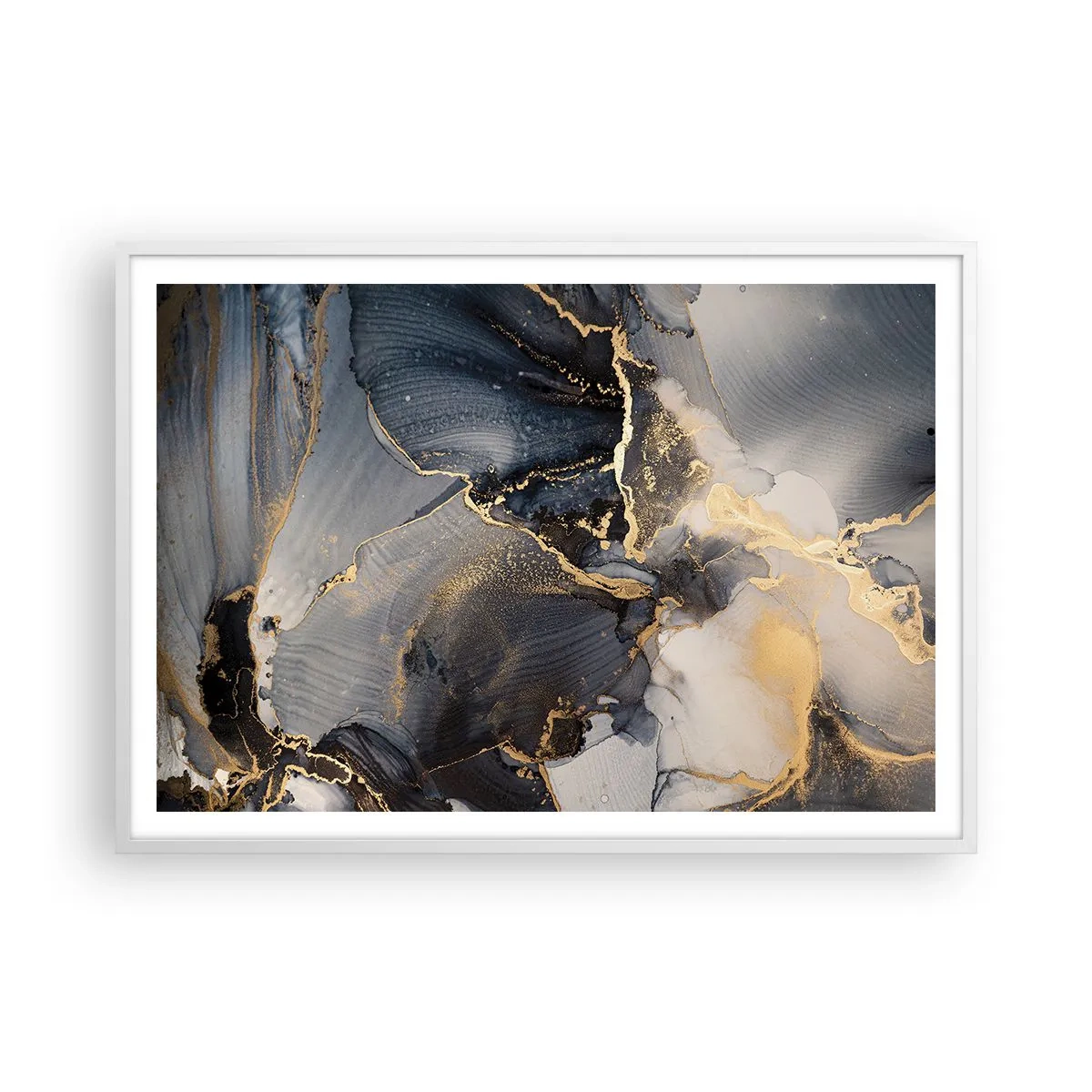 Affisch i vit ram - En stens liv - 100x70 cm