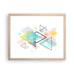 Affisch i ram av ljusek - Geometriskt spel - 50x40 cm