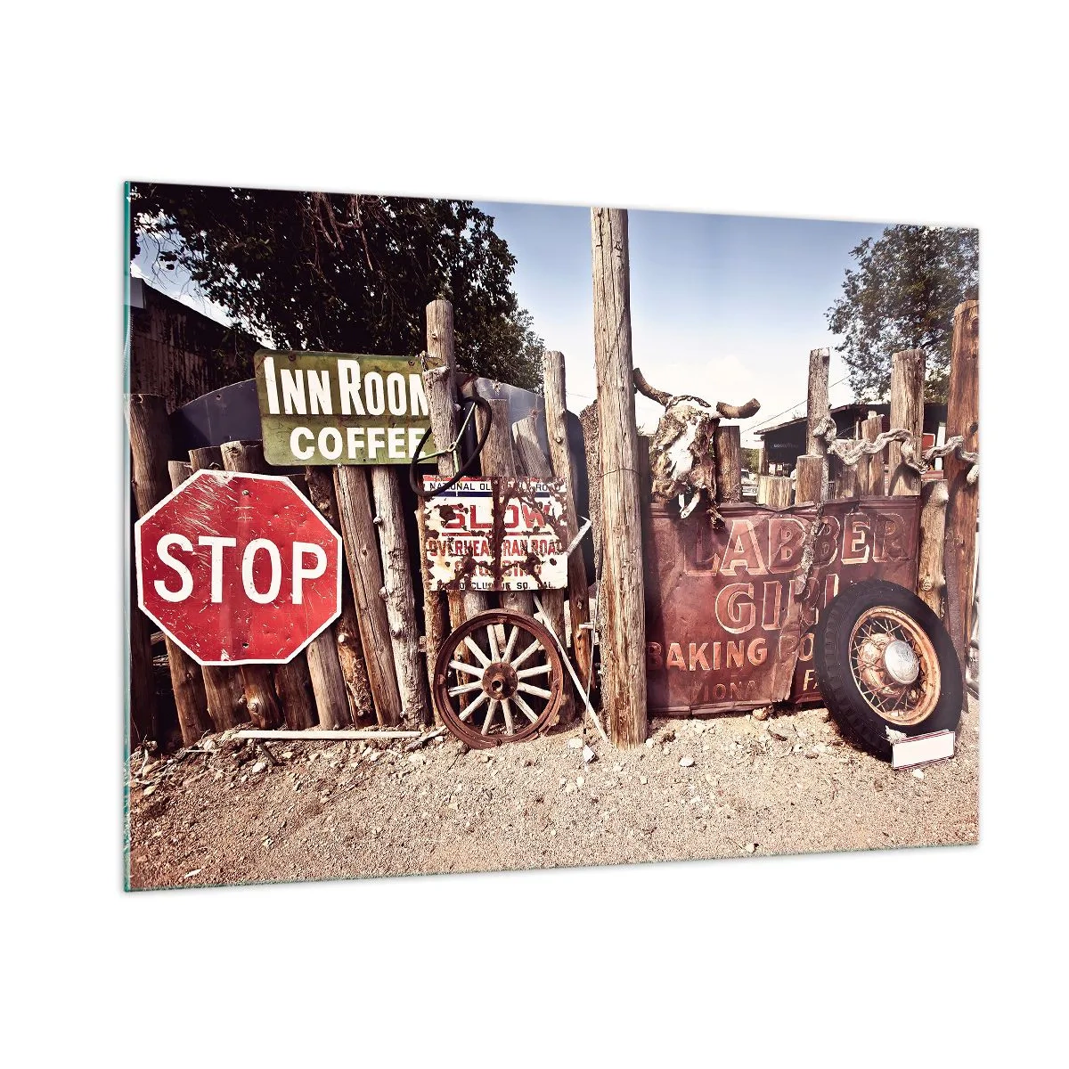 Glastavla - Bild på glas - Och tiden står stilla - 100x70 cm