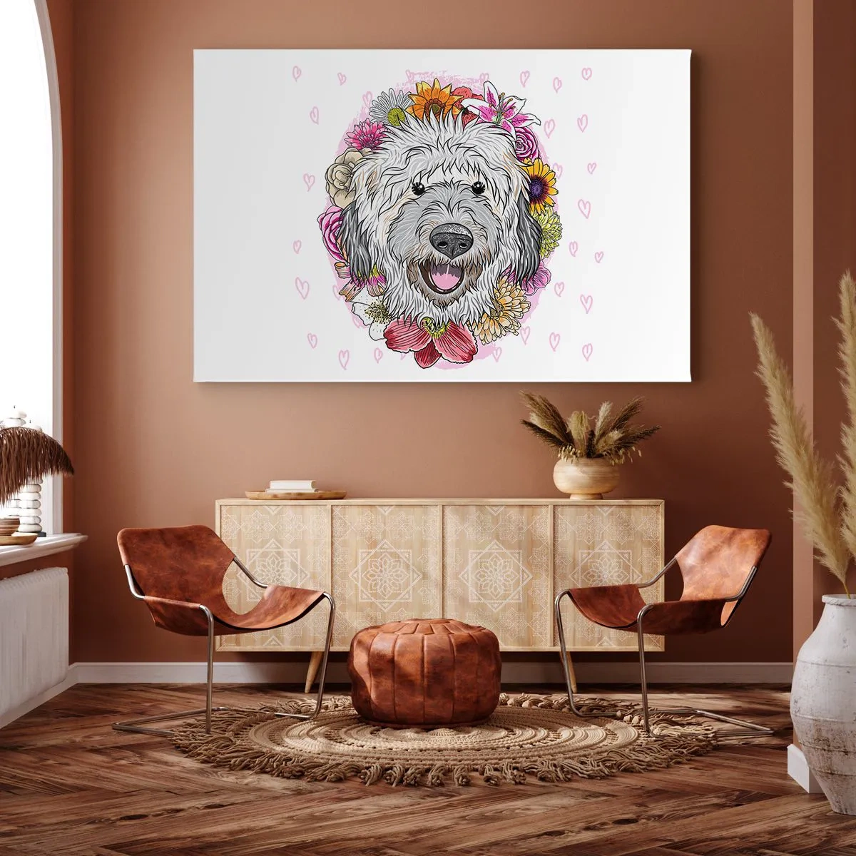 Canvastavla - Bild på duk - Valpglädje - 100x70 cm