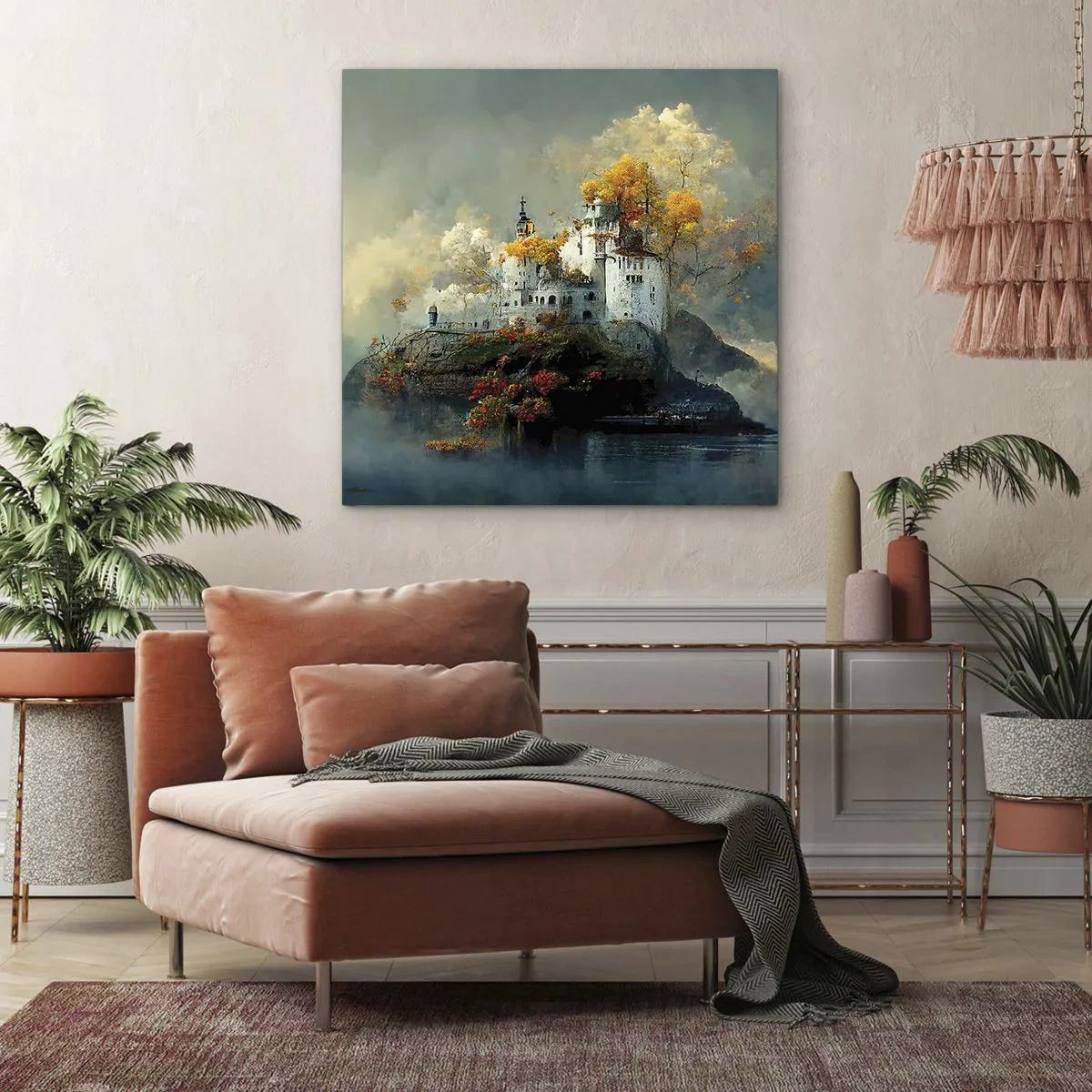 Canvastavla - Bild på duk - Början på en romantisk historia - 70x70 cm