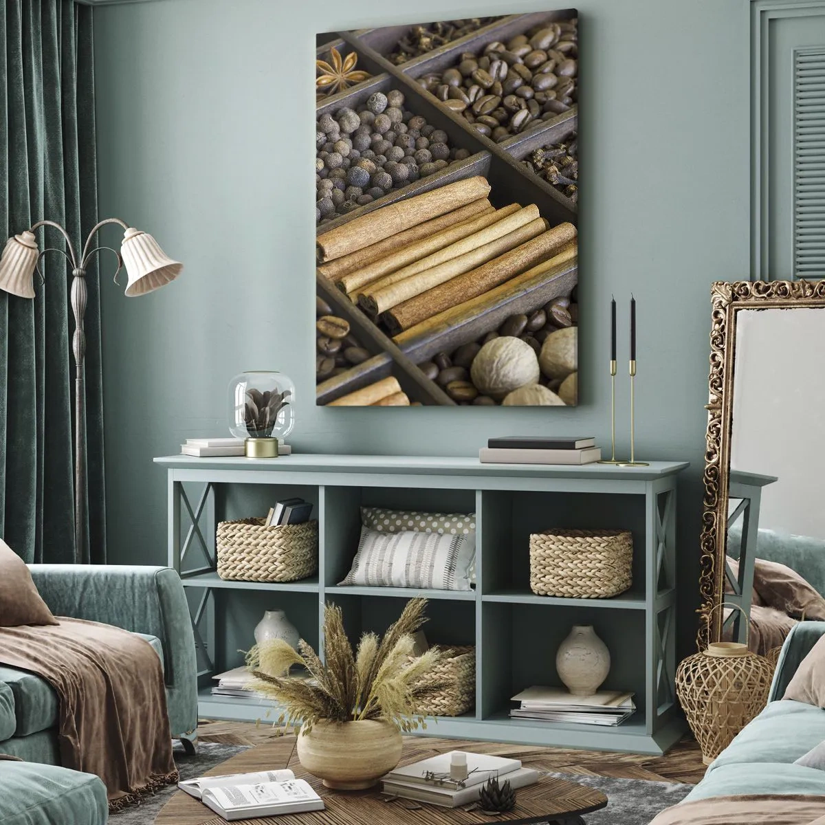Canvastavla - Bild på duk - Aromskattekista - 45x80 cm