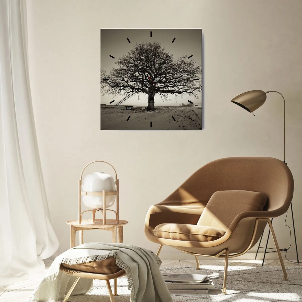 Väggklocka - Klocka på glas - Härifrån till evighet - 30x30 cm