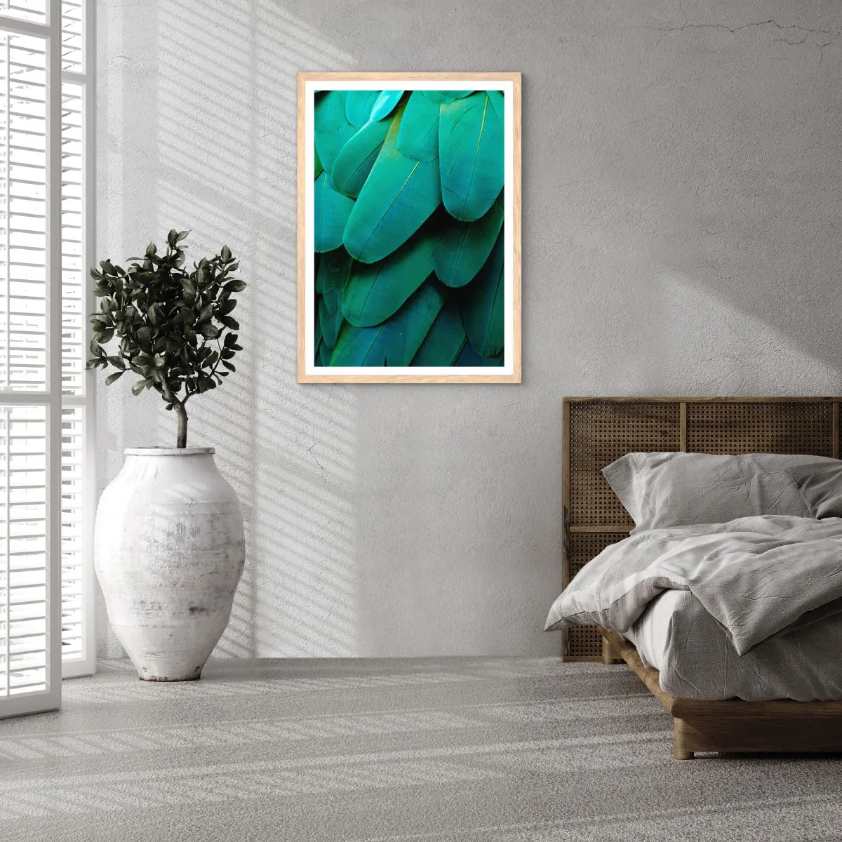 Affisch i ram av ljusek - Precision av papegojans natur - 61x91 cm