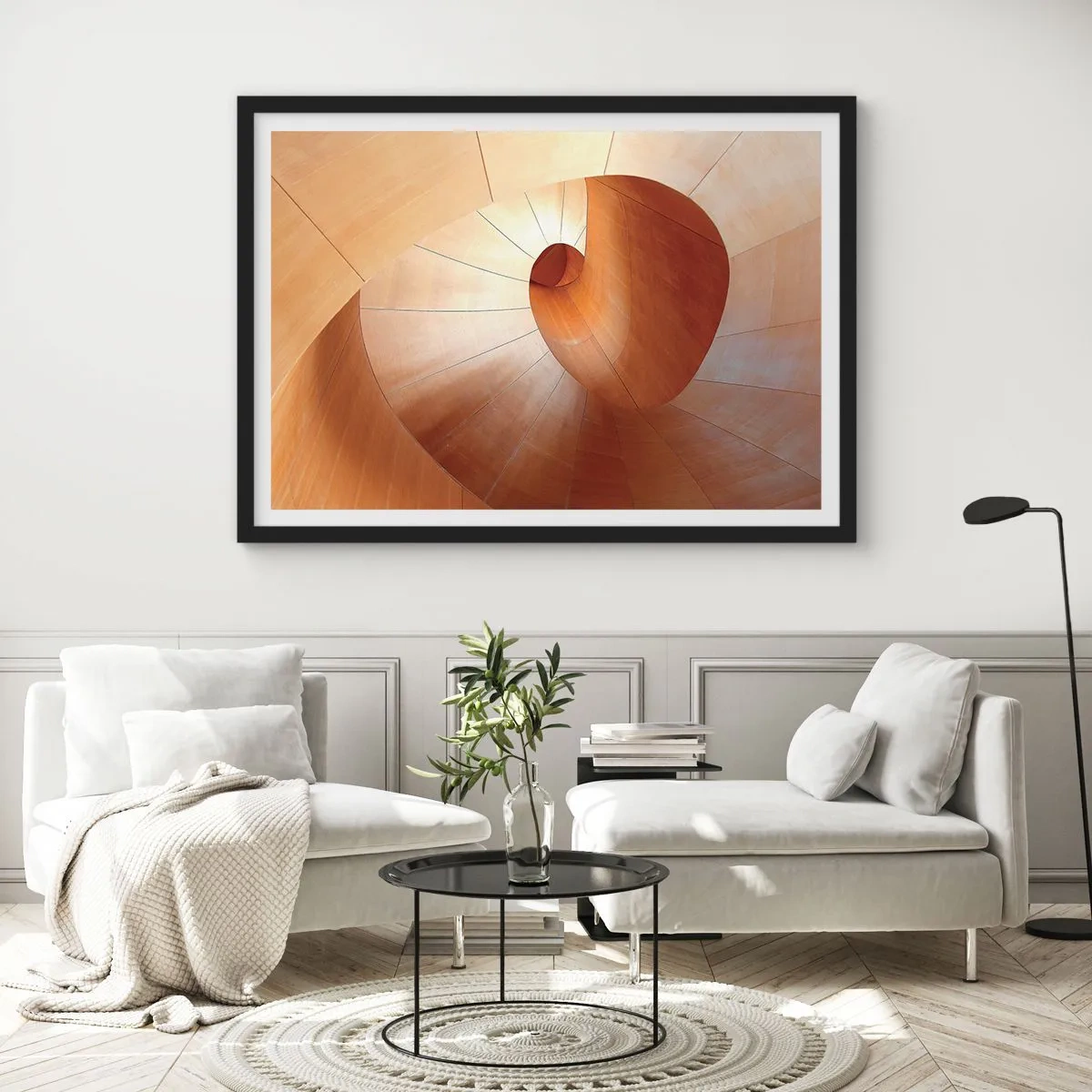 Affisch i svart ram - Arkitektonisk serpentin - 100x70 cm