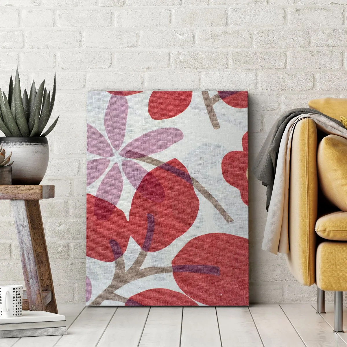 Canvastavla - Bild på duk - Blomsterkomposition i rosa - 50x70 cm