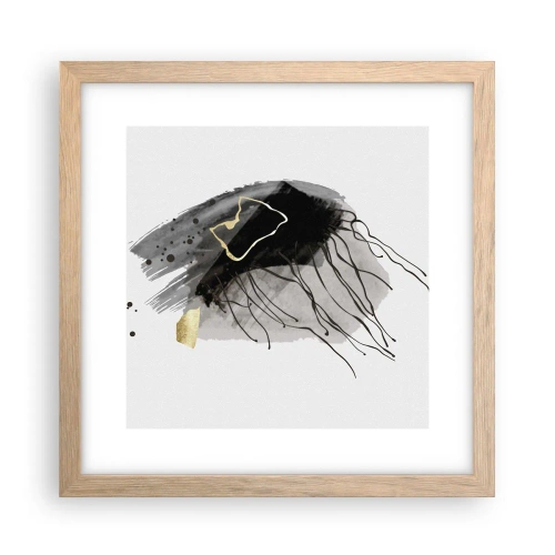Affisch i ram av ljusek - I svart och guld - 30x30 cm