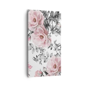 Canvastavla - Bild på duk - Tappa sig i rosblommorna - 55x100 cm
