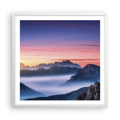 Affisch i vit ram - Över dalarna - 60x60 cm