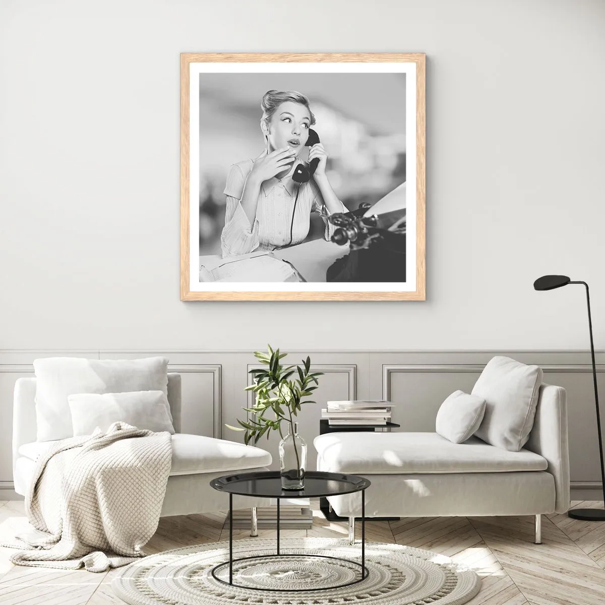 Affisch i ram av ljusek - Hallå, tillbaka till 50-talet. - 40x40 cm