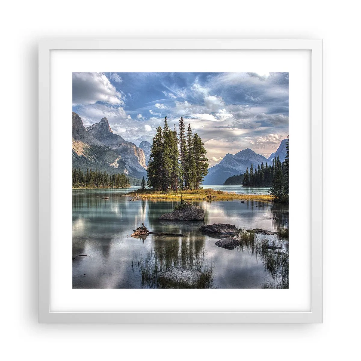 Affisch i vit ram - Vid stort och rent vatten - 40x40 cm