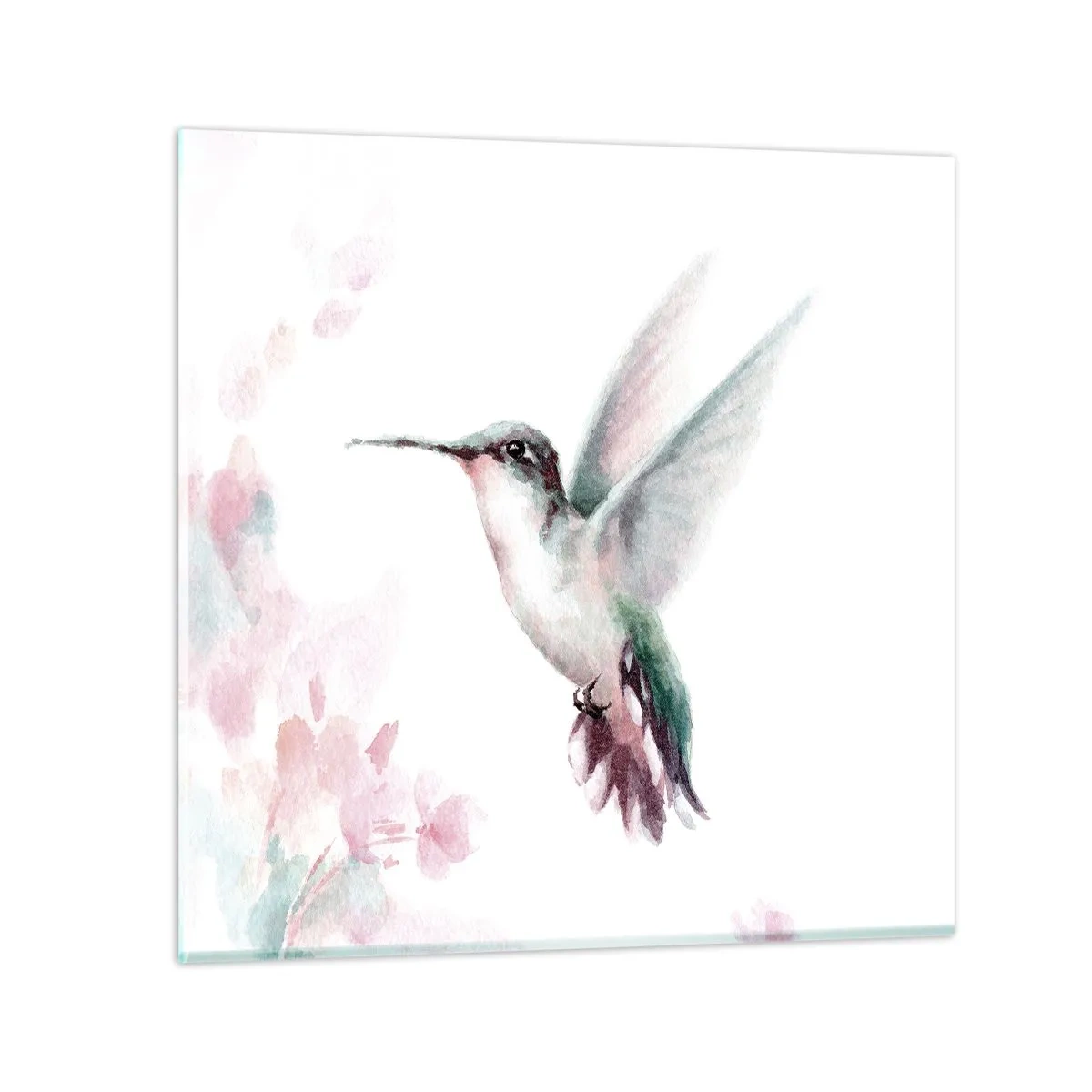 Glastavla - Bild på glas - Fångad flaxande - 60x60 cm