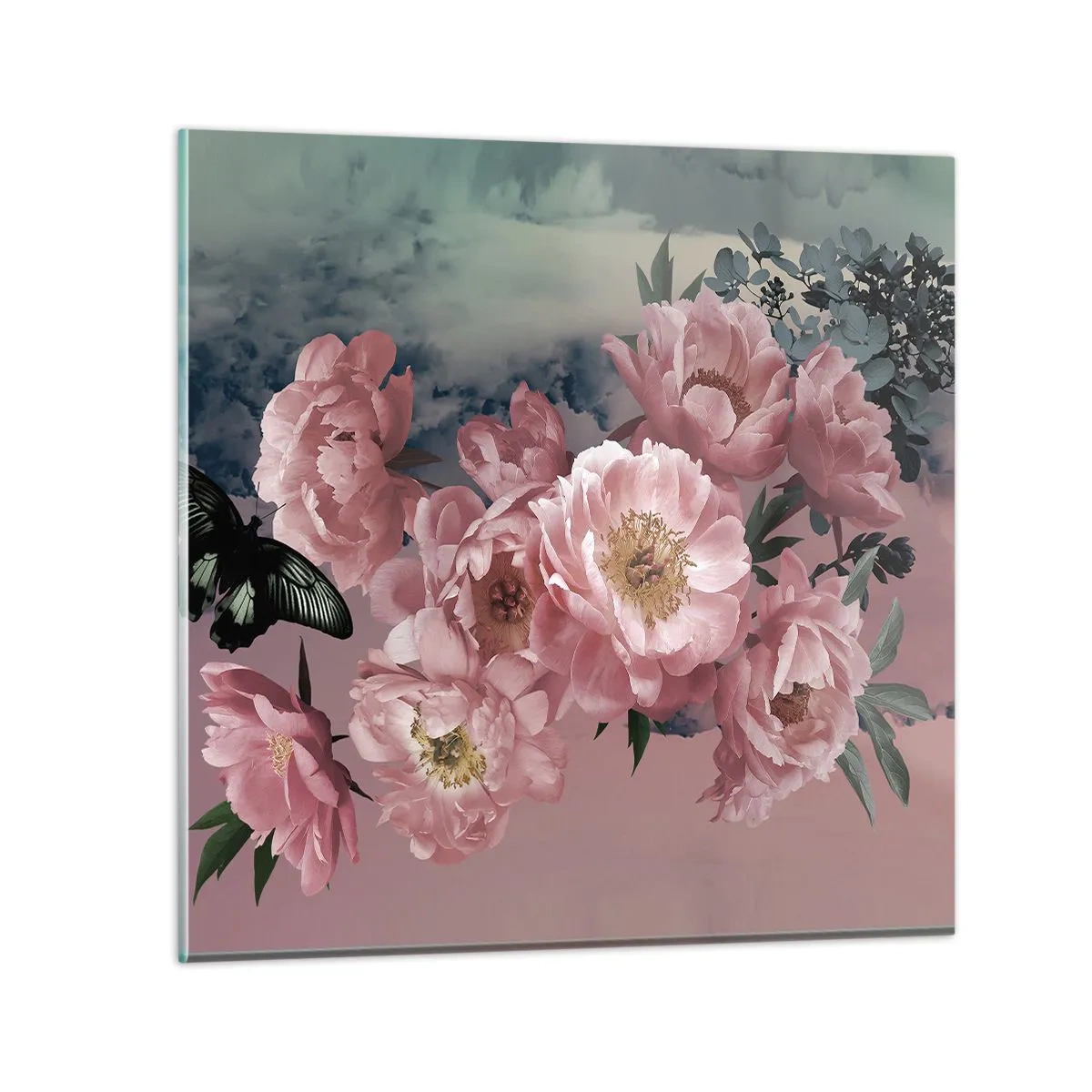 Glastavla - Bild på glas - Romantikens höjdpunkt - 30x30 cm