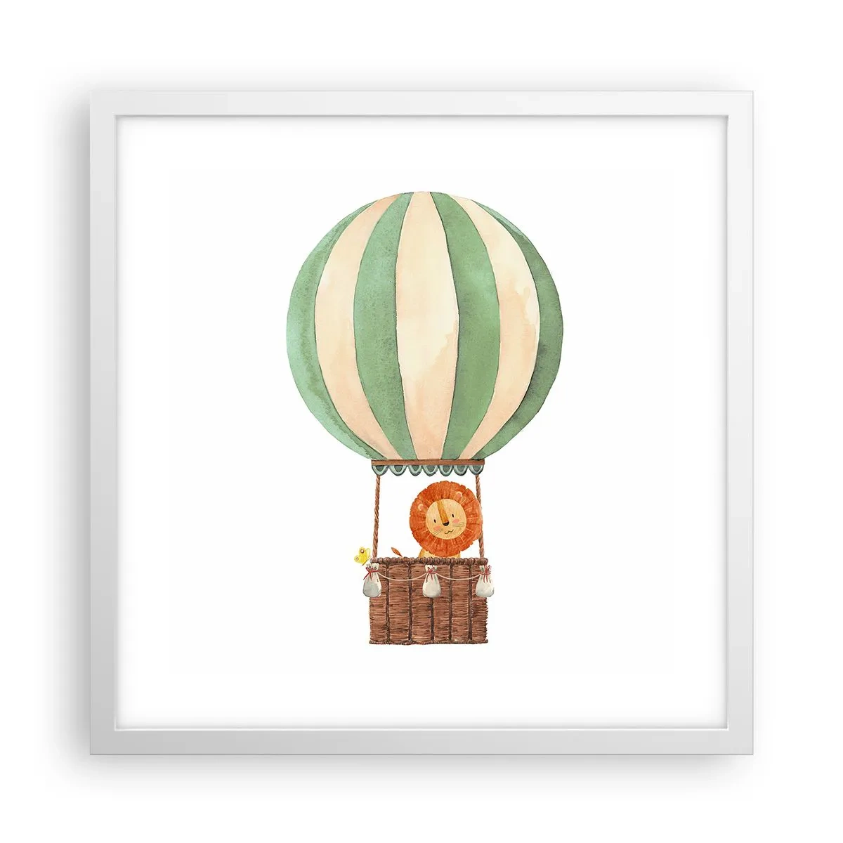 Affisch i vit ram - Leons resor - 40x40 cm