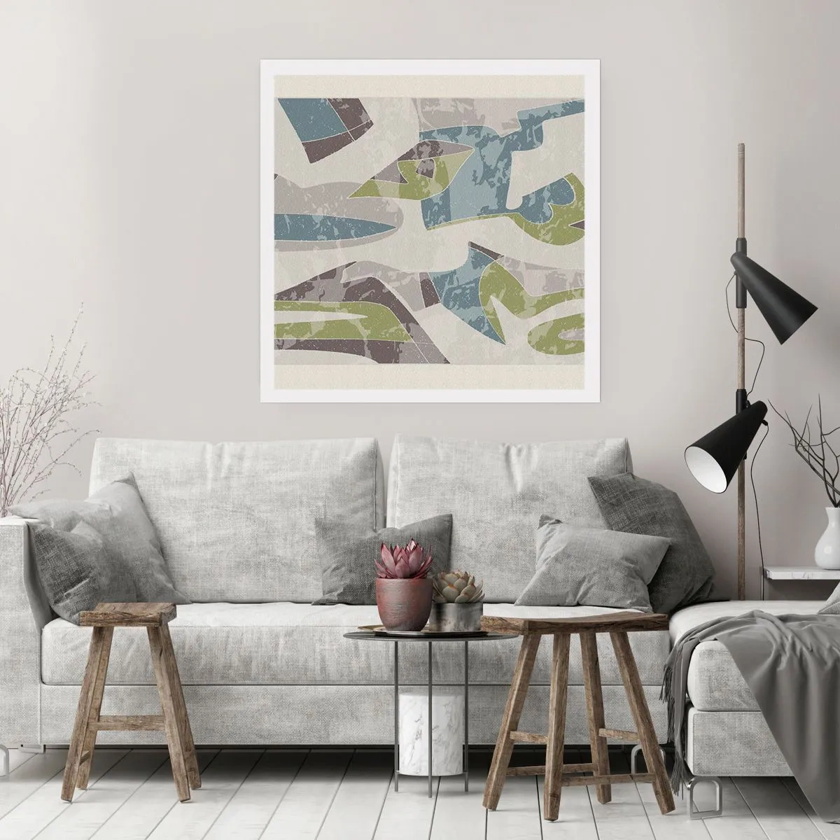 Affisch - Komposition bakom glas - 60x60 cm