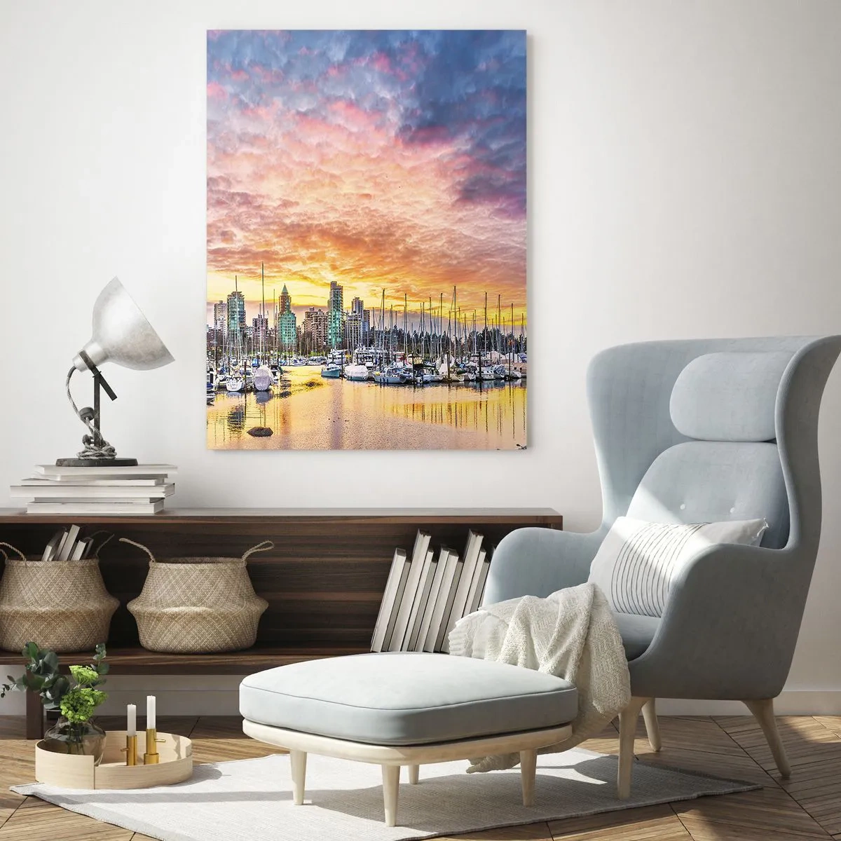 Glastavla - Bild på glas - Tusen seglares stad - 50x70 cm