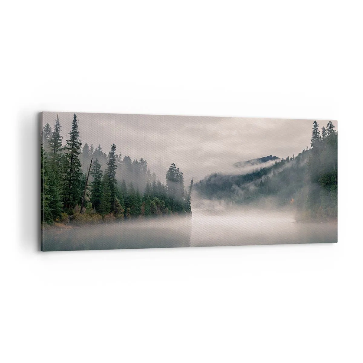 Canvastavla - Bild på duk - I förundran, i dimman - 100x40 cm