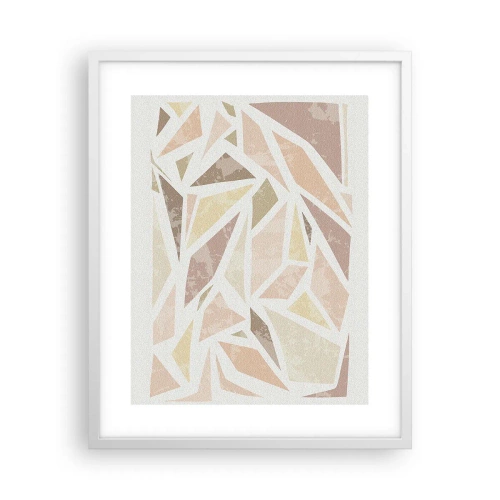 Affisch i vit ram - Komposition av färgat glas - 40x50 cm