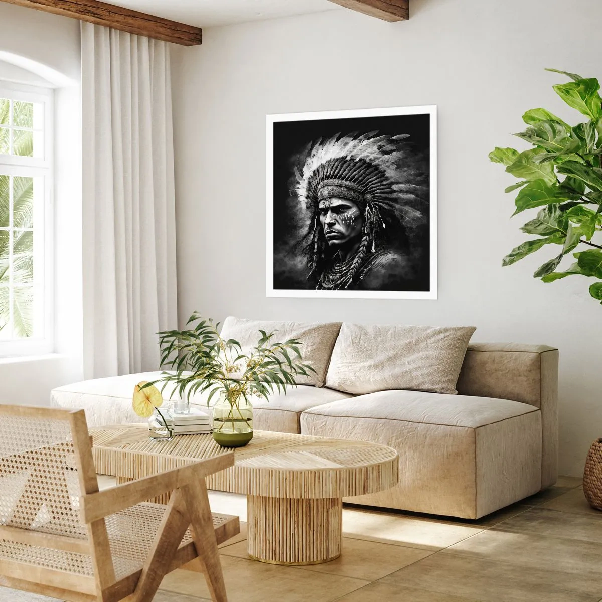 Affisch - Hövding och krigare - 60x60 cm