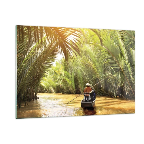 Glastavla - Bild på glas - Genom en palmravin - 120x80 cm