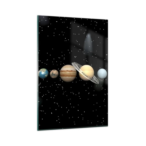 Glastavla - Bild på glas - Och planeterna blir galna... - 80x120 cm