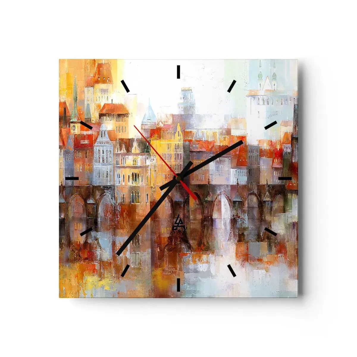 Väggklocka - Klocka på glas - Vackert under bron - 30x30 cm