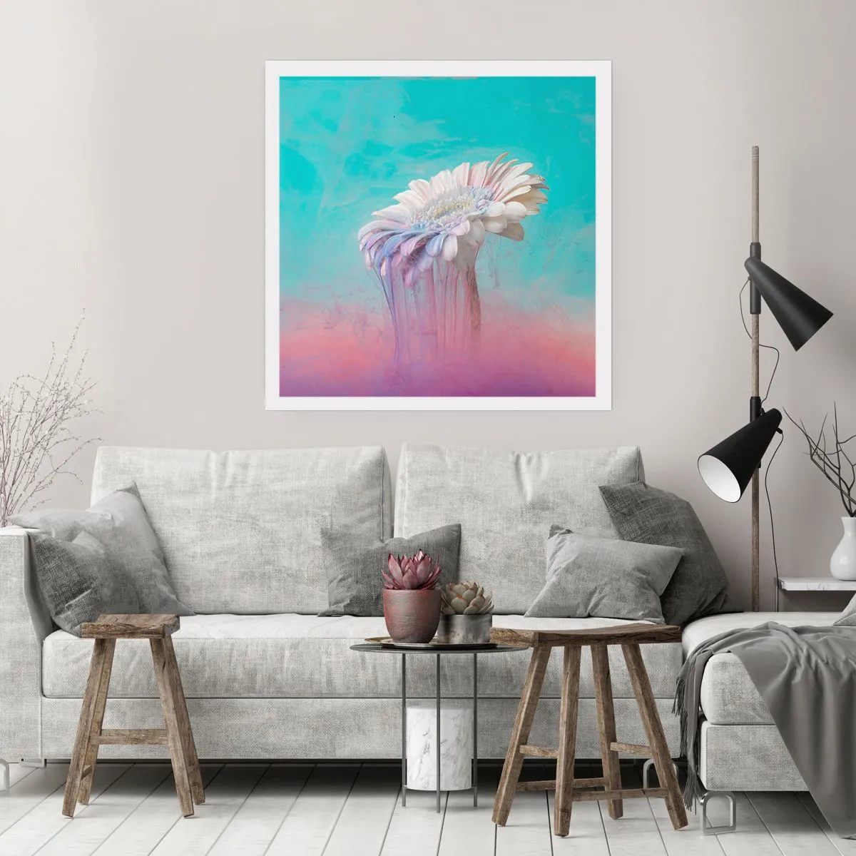 Affisch - Blommornas undervärld - 40x40 cm